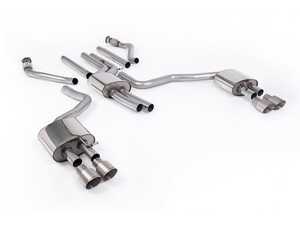 ES#4858889 - SSXAU1057 - Resonated Cat-Back With Quad GT-100 Brushed Titanium Tips - For anyone looking to improve their sound and aesthetics - Milltek Sport - Audi