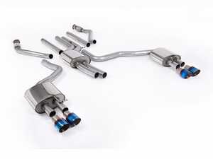 ES#4858919 - SSXAU1058 - Resonated Cat-Back With Quad GT-100 Burnt Titanium Tips - For anyone looking to improve their sound and aesthetics - Milltek Sport - Audi