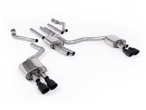 ES#4858920 - SSXAU1056 - Resonated Cat-Back With Quad GT-100 Cerakote Black Tips - For anyone looking to improve their sound and aesthetics - Milltek Sport - Audi
