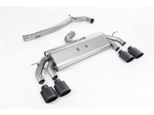 ES#4858915 - SSXVW425 - Milltek Non-Valved Cat Back Exhaust System - GT-100 Cerakote Black Tips - 100% 304L Aircraft Grade Stainless Steel - Non-Valved Race System. Non-resonated (louder) - Milltek Sport - Volkswagen