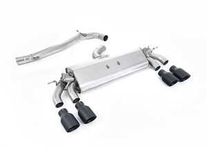 ES#4865781 - SSXVW506 - Milltek Cat Back Exhaust System - Black GT-100 Round Tips - Non-resonated Non-Valved (louder) - With Black Quad Tips - Milltek Sport - Volkswagen