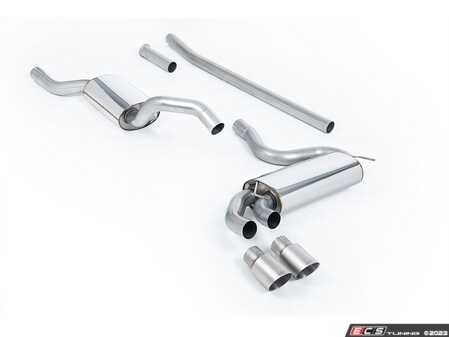 ES#4865868 - MCXAU109 - Resonated Cat-Back With Titanium OEM-Style Tips - Requires 4 holes to be drilled into the boot floor to allow fitment of the new Milltek Sport exhaust hangers - Milltek Sport - Audi