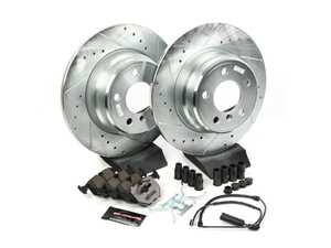 ES#3477759 - K5720-26 - Z26 Street Warrior Brake Kit - Rear - Includes performance drilled and slotted rotors and Power Stop's Extreme Carbon-Fiber Ceramic pads. - Power Stop - BMW