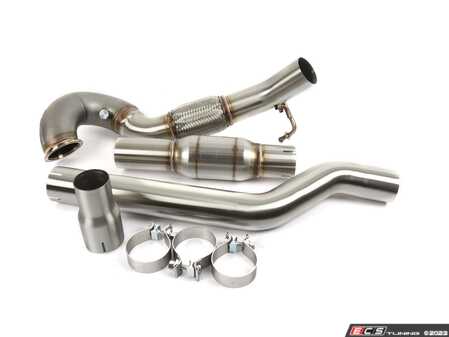 ES#2862919 - CTSEXHDP0015CAT - 3.5" High Flow Downpipe - T304 stainless steel with high flow catalytic converter - CTS - Audi Volkswagen