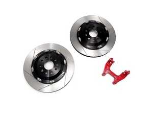ES#4866068 - 99.10.49R - Rear Slotted 2-Piece Floating Brake Rotors Upgrade Kit - 350mm - Red - Upgrade from 310mm to 350mm enhancing braking performance without affecting brake bias. - Neuspeed - Audi Volkswagen