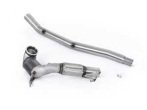 ES#4871695 - SSXVW675 - Large Bore Downpipe & Hi-Flow Sports Cat - Stainless steel 80mm downpipe with high flow catalytic converter designed to work with factory cat-back exhaust systems. - Milltek Sport - Audi Volkswagen