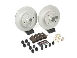 ES#3988878 - CRK369 - Power Stop Z23 Evolution Sport Rear Brake Kit (226mm) - A direct-fit upgrade with GEOMET coated plain rotors and low-dust carbon-fiber ceramic pads. - Power Stop - Volkswagen