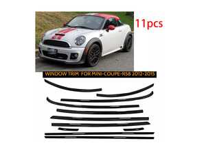 ES#4871856 - 51132751359KT - MINI Waistline| Beltline Piano Black Full Belt Line Kit Peel & Stick - R58 MINI Coupe 2012-2015 - Remove the chrome and get the blacked out look, lay over black chrome metal inserts - Bremmen Parts - MINI