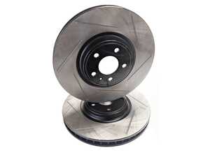 ES#4872025 - EMD-35034-PR - Front Slotted Brake Rotors - Pair (350x34) - Upgrade your looks and performance with a set of slotted rotors! - Emmanuele Design - Audi