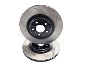 ES#4872023 - EMD-33022-PR - Rear Slotted Brake Rotors - Pair (330x22) - Upgrade your looks and performance with a set of slotted rotors! - Emmanuele Design - Audi