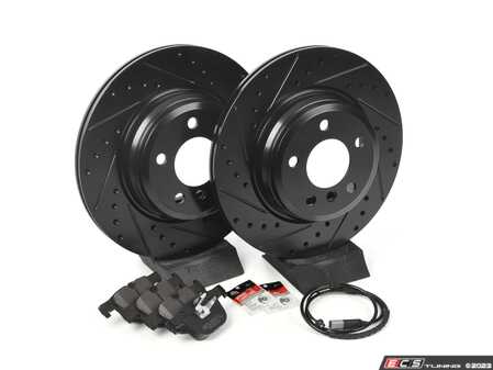 ES#4775927 - 34216864899pKT - Performance Rear Brake Service Kit - Featuring ECS V5 brake rotors & Hawk HPS 5.0 brake pads - Assembled By ECS - BMW