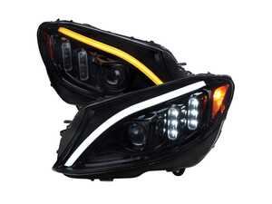 ES#4872298 - 2LHE-W20515G-SQ- - 2015-2018 Mercedes-Benz C-Class W205 Full LED Projector Headlights With Sequential Turn Signal (Glossy Black Housing/Light Smoke Lens) - Plug & Play Lighting Solution - US Spec Set - Add new life to the front of your Mercedes! - Spec-D Tuning - Mercedes Benz