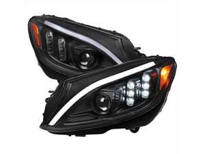 ES#4872301 - 2LHE-W20515JM-SQ - 2015-2018 Mercedes-Benz C-Class W205 Full LED Projector Headlights with Sequential Turn Signal (Matte Black Housing/Clear Lens) - Plug & Play Lighting Solution - US Spec Set - Add new life to the front of your Mercedes! - Spec-D Tuning - Mercedes Benz