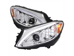 ES#4872302 - 2LHE-W20515-SQ-T - 2015-2018 Mercedes-Benz C-Class W205 Full LED Projector Headlights with Sequential Turn Signal (Chrome Housing/Clear Lens) - Plug & Play Lighting Solution - US Spec Set - Add new life to the front of your Mercedes! - Spec-D Tuning - Mercedes Benz