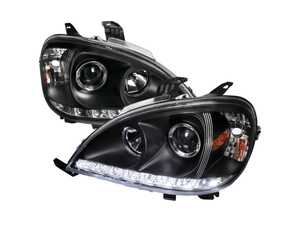 ES#4872304 - 2LHP-BW16302JM-T - 2002-2005 Mercedes Benz W163 ML Class Projector Headlights w/ SMD LED Light Strip (Matte Black Housing/Clear Lens) - Plug & Play Lighting Solution - US Spec Set - Add new life to the front of your Mercedes! - Spec-D Tuning - Mercedes Benz