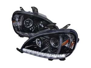 ES#4872306 - 2LHP-BW16398G-TM - 1998-2001 Mercedes Benz W163 ML Class Projector Headlights w/ SMD LED Light Strip (Glossy Black Housing/Smoke Lens) - Plug & Play Lighting Solution - US Spec Set - Add new life to the front of your Mercedes! - Spec-D Tuning - Mercedes Benz