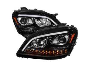 ES#4872327 - 2LHP-BW16406BK-T - 2006-2008 Mercedes Benz W164 ML Class LED Bar Projector Headlights w/ Sequential Turn Signal Lights (Jet Black Housing/Clear Lens) - Plug & Play Lighting Solution - US Spec Set - Add new life to the front of your Mercedes! - Spec-D Tuning - Mercedes Benz