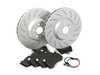 ES#4685664 - 34108093705AKT - Front Brake Service Kit - Featuring Performance V5 Drilled Rotors - Assembled By ECS - BMW