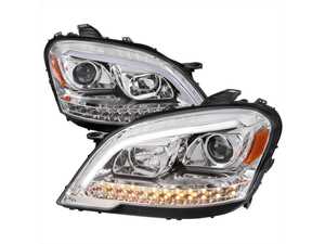ES#4872345 - 2LHP-BW16409-TM - 2009-2011 Mercedes Benz W164 ML-Class LED Sequetial Turn Signal Projector Headlights (Chrome Housing/Clear Lens) - Plug & Play Lighting Solution - US Spec Set - Add new life to the front of your Mercedes! - Spec-D Tuning - Mercedes Benz
