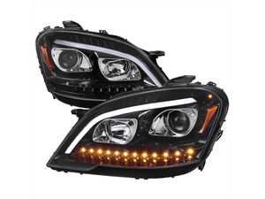 ES#4872342 - 2LHP-BW16409BK-T - 2009-2011 Mercedes Benz W164 ML-Class LED Sequetial Turn Signal Projector Headlights (Glossy Black Housing/Clear Lens) - Plug & Play Lighting Solution - US Spec Set - Add new life to the front of your Mercedes! - Spec-D Tuning - Mercedes Benz