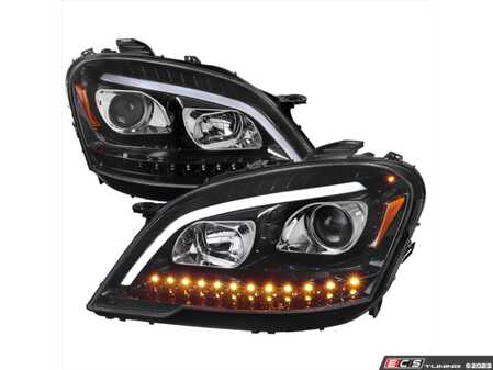 ES#4872342 - 2LHP-BW16409BK-T - 2009-2011 Mercedes Benz W164 ML-Class LED Sequetial Turn Signal Projector Headlights (Glossy Black Housing/Clear Lens) - Plug & Play Lighting Solution - US Spec Set - Add new life to the front of your Mercedes! - Spec-D Tuning - Mercedes Benz