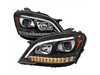 ES#4872344 - 2LHP-BW16409JM-T - 2009-2011 Mercedes Benz W164 ML-Class LED Sequetial Turn Signal Projector Headlights (Matte Black Housing/Clear Lens) - Plug & Play Lighting Solution - US Spec Set - Add new life to the front of your Mercedes! - Spec-D Tuning - Mercedes Benz