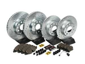 ES#4798299 - K8364 - Power Stop Z23 Evolution Sport Front & Rear Brake Kit (312x25/272x10) - A complete 4-wheel performance brake upgrade featuring drilled & slotted rotors and low-dust carbon-fiber ceramic pads. - Power Stop - Volkswagen