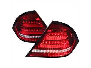 ES#4872411 - LT-BW20300RLED-S - 2001-2004 Mercedes Benz W203 C-Class Sequential Turn Signal LED Tail Lights (Chrome Housing/Red Lens) - Plug & Play Lighting Solution - US Spec Set - Add new life to the rear of your Mercedes! - Spec-D Tuning - Mercedes Benz