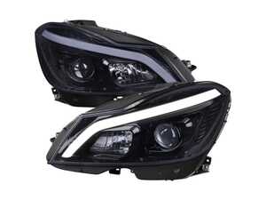 ES#4872416 - LHP-BW20412G-SQ- - 2012-2014 Mercedes-Benz W204 C-Class Switchback Sequential LED Bar Projector Headlights (Matte Black Housing/Smoke Lens) - Plug & Play Lighting Solution - US Spec Set - Add new life to the front of your Mercedes! - Spec-D Tuning - Mercedes Benz