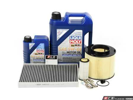 ES#4821602 - 8W0133843CKT1 - 40k Service Kit - This kit feature Hengst Charcoal Lined Cabin Air Filter, Air Filter, Bosch spark Plugs, Liqi-Moly Leichtlauf 5w-40 Oil, and Rein drain plug - Assembled By ECS - Audi