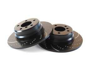 ES#522263 - GD992 - Rear Ultimax Sport Brake Rotors - Pair (324x12) - EBC Sport Slotted and Cross-Drilled Rotors - EBC - BMW