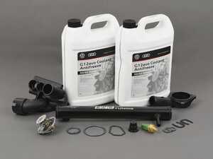 ES#2730583 - VR624VTHKW1OKT - Aluminum Water Pipe Kit - Stage 3 - An Upgrade Over Stage 2 That Includes Thermostat and Coolant. Features ECS black aluminum water pipe with Genuine replacement parts. - Assembled By ECS - Volkswagen