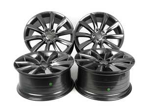 ES#4780193 - 046166la04la06KT - Staggered Set 19x8.5 And 19x9.5 ET35 5x114.3 64.1 Turbine-Style Flow Formed Alloy Wheel - Gloss Space Grey W/Evannex Center Cap  - EVANNEX - 