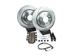 ES#3477749 - K5361-26 - Z26 Street Warrior Brake Kit - Rear - Includes performance drilled and slotted rotors and Power Stop's Extreme Carbon-Fiber Ceramic pads. - Power Stop - BMW