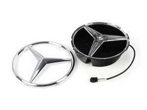 ES#3385694 - 1668177400 - Illuminated Merecedes Grille Emblem - Chrome - Let your Mercedes star shine! - Genuine Mercedes Benz - Mercedes Benz