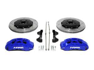 ES#4876361 - HVA-214-MK78-BLU - HPA Stage 3 Performance Front Big Brake Kit - Slotted Rotors (370mm) - HPA Blue Calipers - Offers unmatched stopping power for both track and street applications thanks to 370x34mm floating rotors and 6-piston calipers! - HPA Motorsports - Audi Volkswagen