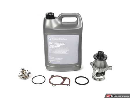 ES#4818124 - 11537511580KT4 - Water Pump & Thermostat Replacement Kit - Featuring an upgraded metal impeller water pump and OE thermostat with gasket! - Assembled By ECS - BMW