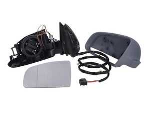 ES#4876734 - 8E0857535EKT - Exterior Mirror Replacement Kit - Left  - A full replacement with a primed mirror cap, housing, wiring harness, and heated blind spot mirror - Vemo - Audi