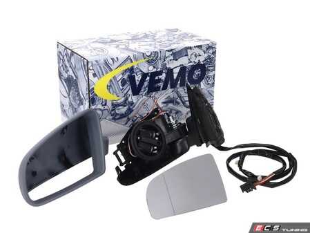ES#4876737 - 8e0857536eKT - Exterior Mirror Replacement Kit  - A full replacement with a primed mirror cap, housing, wiring harness, and heated blind spot mirror - Vemo - Audi