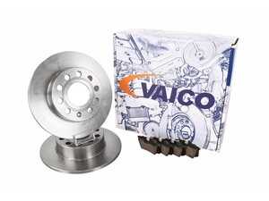 ES#4861383 - 1K0615601ABKIT - Rear Brake Service Kit - (253x10) - A kit featuring Vaico plain rear rotors (253x10), and rear brake pads - Vaico - Audi Volkswagen