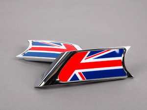 ES#77057 - 51130432570 - Union Jack Logo Side Scuttle Set - Priced As Set - (NO LONGER AVAILABLE) - Get the union jack look in british color scheme - Genuine MINI - 