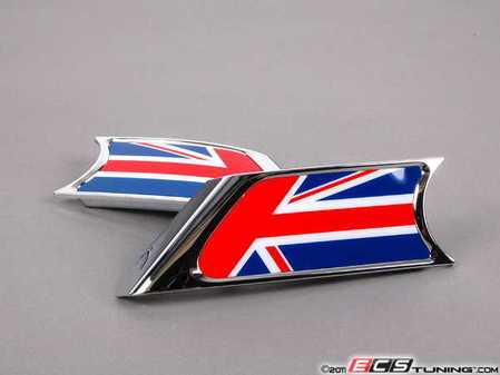ES#77057 - 51130432570 - Union Jack Logo Side Scuttle Set - Priced As Set - (NO LONGER AVAILABLE) - Get the union jack look in british color scheme - Genuine MINI - 