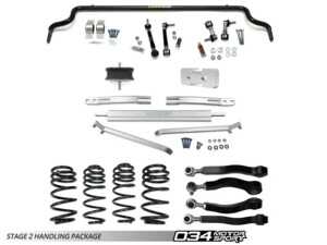 ES#4877098 - 034-4ZZ-0028-DSO - 034Motorsport Handling Package - Stage 2 - Dynamic+ Lowering Springs, Adjustable Rear Sway Bar, Front & Rear Sway Bar End Links, Front Strut Brace, Upper Adjustable Control Arms, Transmission Mount Insert & Upgrade - 034Motorsport - Audi