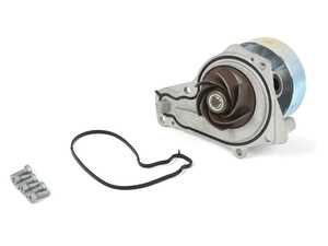 ES#4780734 - 11518632585eKT - Gen1 B58 Water Pump Replacement Kit - Includes a new GEBA water pump with an upgraded metal impeller, an Elring gasket, and Genuine BMW installation bolts - Assembled By ECS - BMW