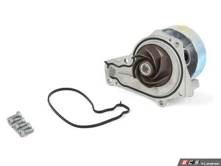 ES#4780734 - 11518632585eKT - Gen1 B58 Water Pump Replacement Kit - Includes a new GEBA water pump with an upgraded metal impeller, an Elring gasket, and Genuine BMW installation bolts - Assembled By ECS - BMW