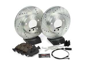 ES#3157096 - K496 - Z23 Evolution Sport Brake Kit - Front - Includes drilled and slotted rotors, carbon fiber infused ceramic brake pads, and all new premium hardware. - Power Stop - BMW