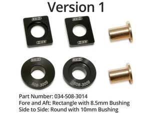 ES#4880768 - 034-508-3014 - Billet Solid Shifter Bushing Kit - Version 1 - Due to the occasional oddball part crossover between chassis and years, please measure the pivot shaft diameter to ensure the version you order has the correct bushing inner diameters. Rectangle 8.5mm, Round 10mm - 034Motorsport - Audi Volkswagen