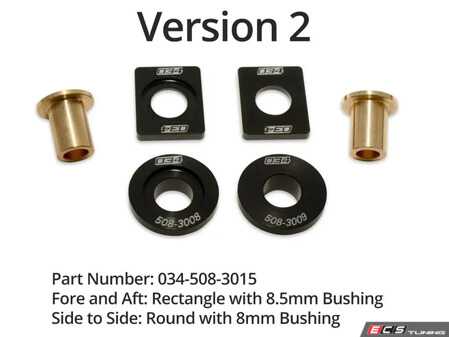 ES#4880769 - 034-508-3015 - Billet Solid Shifter Bushing Kit - Version 2 - Due to the occasional oddball part crossover between chassis and years, please measure the pivot shaft diameter to ensure the version you order has the correct bushing inner diameters. Rectangle 8.5mm, Round 8mm - 034Motorsport - Audi Volkswagen