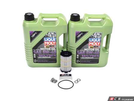ES#4759315 - n0297014KT - Liqui Moly MolyGen - Oil Service Kit  - Includes oil filter, Liqui Moly 5w-40 oil with MolyGen technology, and drain plug - Assembled By ECS - Audi