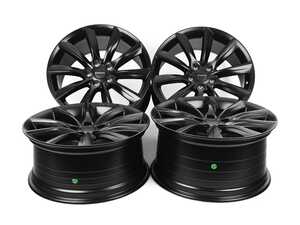 ES#4780198 - 046166la01la03KT - 19x8.5 And 19x9.5 ET35 5x114.3 64.1 Staggered Set Turbine-Style Flow Formed Alloy Wheel - Satin Black W/Evannex Center Cap - EVANNEX - 